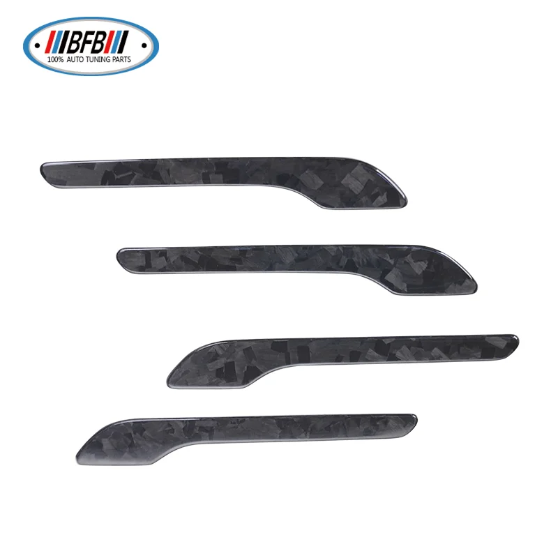 

Forged Carbon Fiber Side Car Door Handle Cover Trim Sticker Fit For Tesla Model 3 2020