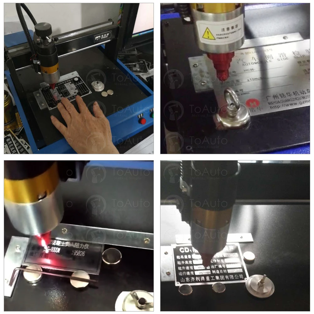 Electronic Metal Marking Engraving Machine 200*150mm for Industrial Nameplate Dog Tag Steel ID Card & Plastic Engraving Embosser