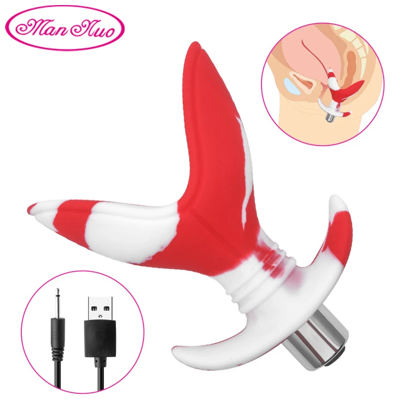 Vibratório anal butt plug silicone massageador de próstata usb recarregável anal plug dilatador feminino gay bdsm adulto sexo brinquedos produtos 18