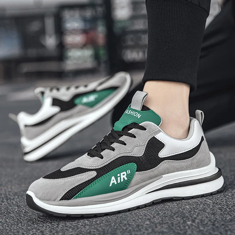 2021 Spring and Autumn New Sports Men's Shoes Running Shoes Korean Version of The Thick-soled All-match Casual Shoes Men's Shoes