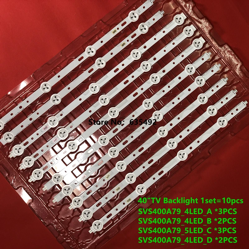 شريط LED 4/5 مصابيح SVS400A73 SVS400A79 A B C D نوع 40D1333B 40L1333B 40L1354B 40PFL3107H/12 40PFL3108T 40PFL3208T 40PFL3208H