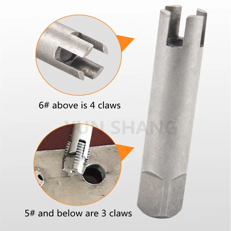 Ekstraktor Ujung Sekrup Tap Anti Ulir Kelas Industri Khusus Manual Kekuatan Tinggi Universal 4 Cakar 3 Cakar 1-9 # Alat CNC