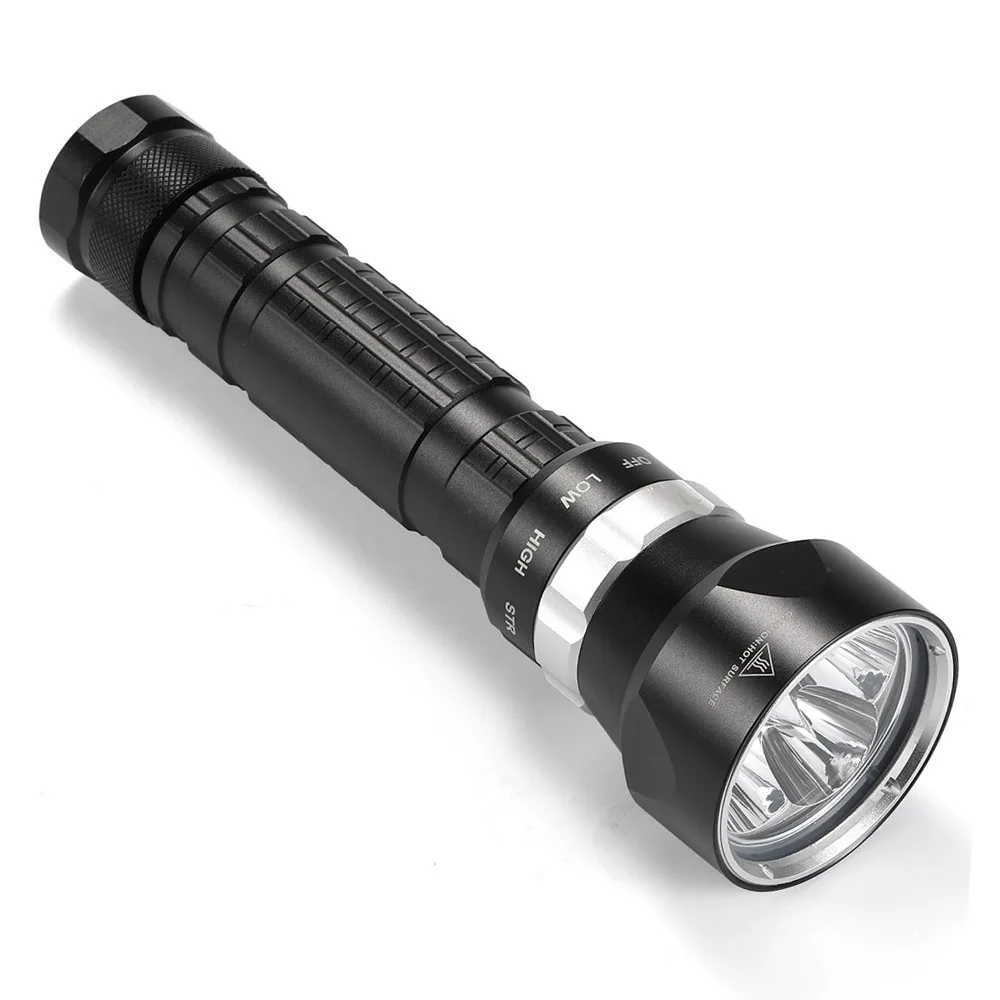 Powerful 4xXHP50 LED Yellow/White Light 6000 Lumens Diving Flashlight 26650 Dive Torch 100M Underwater Waterproof Lamp