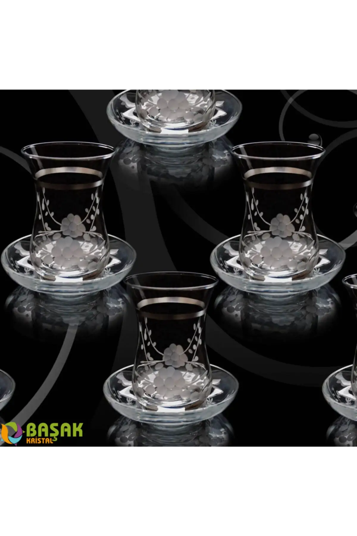 

Large Ajda nature platinum Tea set 12 piece Turkish Tea Cup Glass Cup Glass Cup Glass Cup