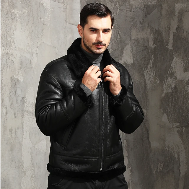 Veste noir fourrure homme hotsell