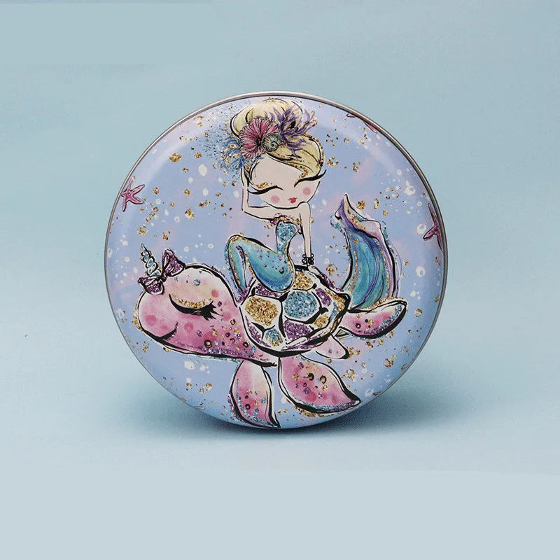 New Mermaid Tin Box Cookie Packaging scatola di latta portamonete orecchini cuffie confezione regalo Candy Storage Tank Cans Organizer