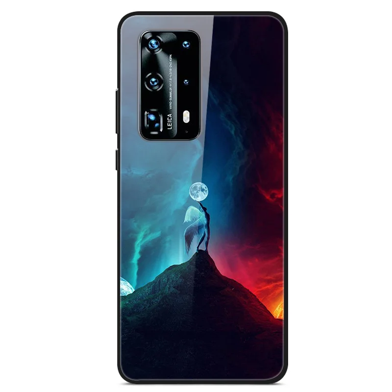 Cover For Huawei P40 Pro / P40Lite Case Luxury Tempered Glass Fundas for Huawei P40 Lite P 40 Bumper P40Pro Fashion Cool Coque