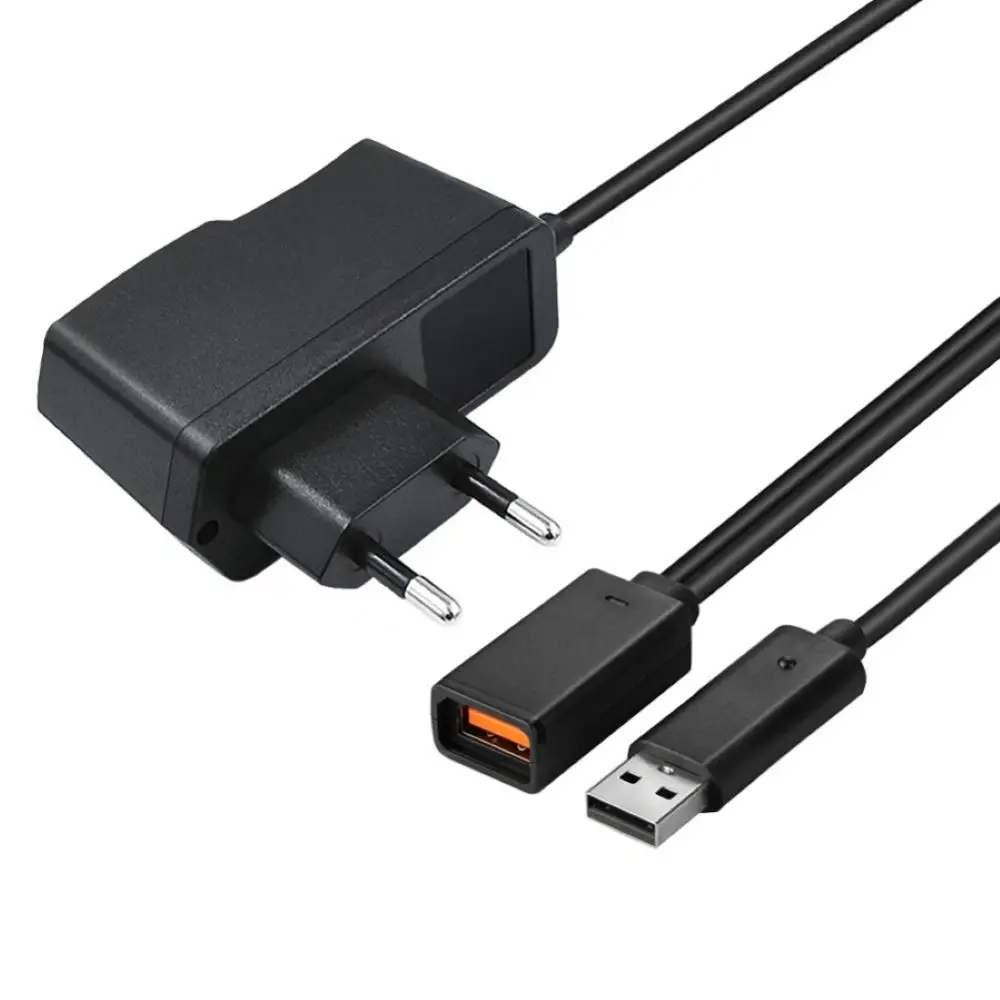 Promotion New EU USB AC Adapter Power Supply with USB charging cable for 360 XBOX360 Kinect Sensor Dropshipping