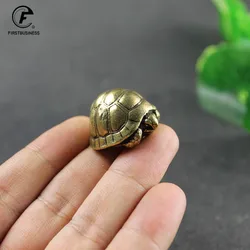 Heavy Ball Shape Turtle Miniatures Figurines Antique Metal Brass Animal Tortoise Small Statue Tea Pet Table Ornament Home Decors