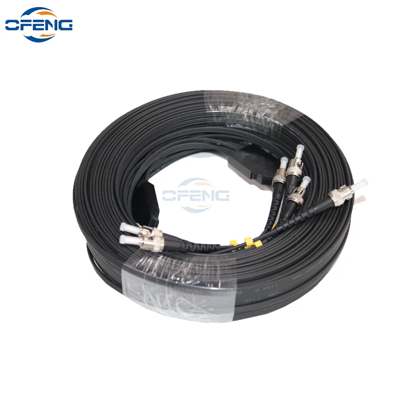 10/20/30M 3 Steel 4 core ST/UPC- ST/UPC Indoor Outdoor Fiber Optic Drop Cable Optical Patch Cord Single Mode Simplex G675A1 DIY