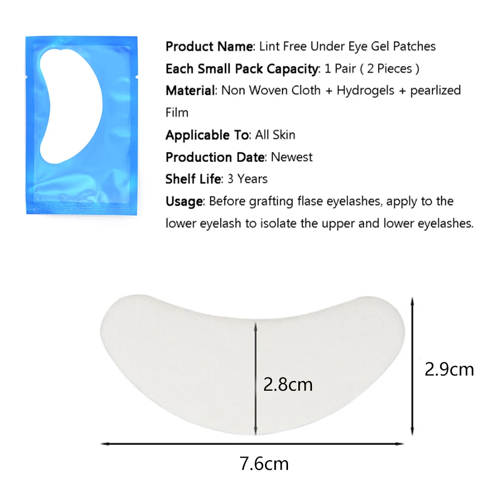 200/400Pairs Hydrogel Patches Wimpern Verlängerung Patch Wimpern Patch Lash Verlängerung Liefert Unter Eye Patches Auge Pads Patch – Detail 3