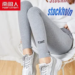 Nanjiren Vrouwen Kleding Vrouwen Gestapeld Broek Effen Kleur Warm Enkellange Katoen Polyester Casual Dikke Leggings Voor Dames