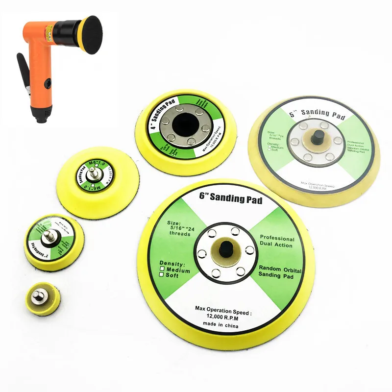 1-6 inch Flocking Polishing sanding discs Hook Loop Suction Cup Pad Plate Sandpaper Holder Sticky Disk For Pneumatic Polisher