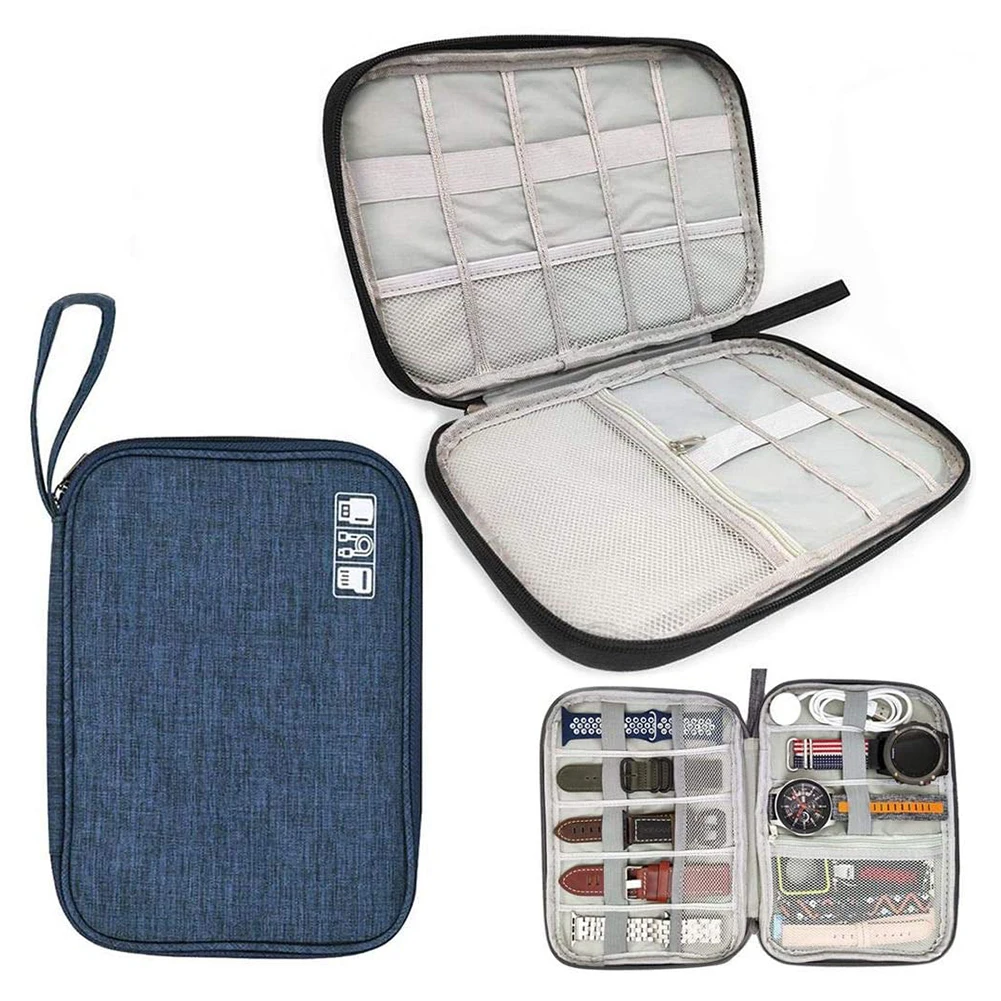 유니버설 휴대용 시계 스트랩 주최자 시계 밴드 보관 가방 데이터 케이블/모바일 전원 시계 밴드 홀더 여행 케이스 파우치