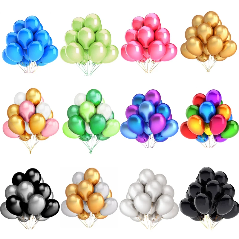 10/20/30pcs 10/12 inch Glossy Pearl Latex Balloons Wedding Birthday Party Decoration Inflatable Colorful Ballon Kids Toys Globos