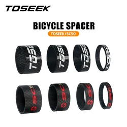 TOSEEK Carbon Fiber Headset Fork Spacers Road Bike Handlebar Washer Ring Front Fork Adjustment Spacer