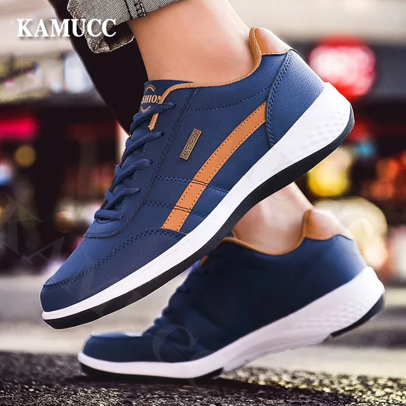 

Men Leather Shoes Trend Sneaker Casual Shoes Italian Breathable Leisure Male Sneakers Non-slip Footwear Men Vulcanized Shoes