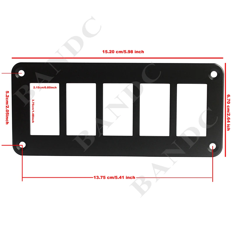 5 6 8 Gang Aluminum Switch Panel with Screws for Car Boat Dashboard Bus Truck Trailer Rocker Switches, Auto DIY Accessories