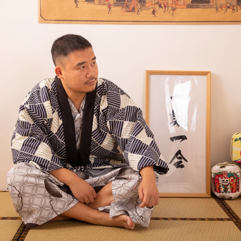 Haori-cárdigan tradicional japonés para hombre y mujer, Kimono cálido de algodón, pijamas de estilo folclórico asiático, Harajuku, Samurai, Yukata,