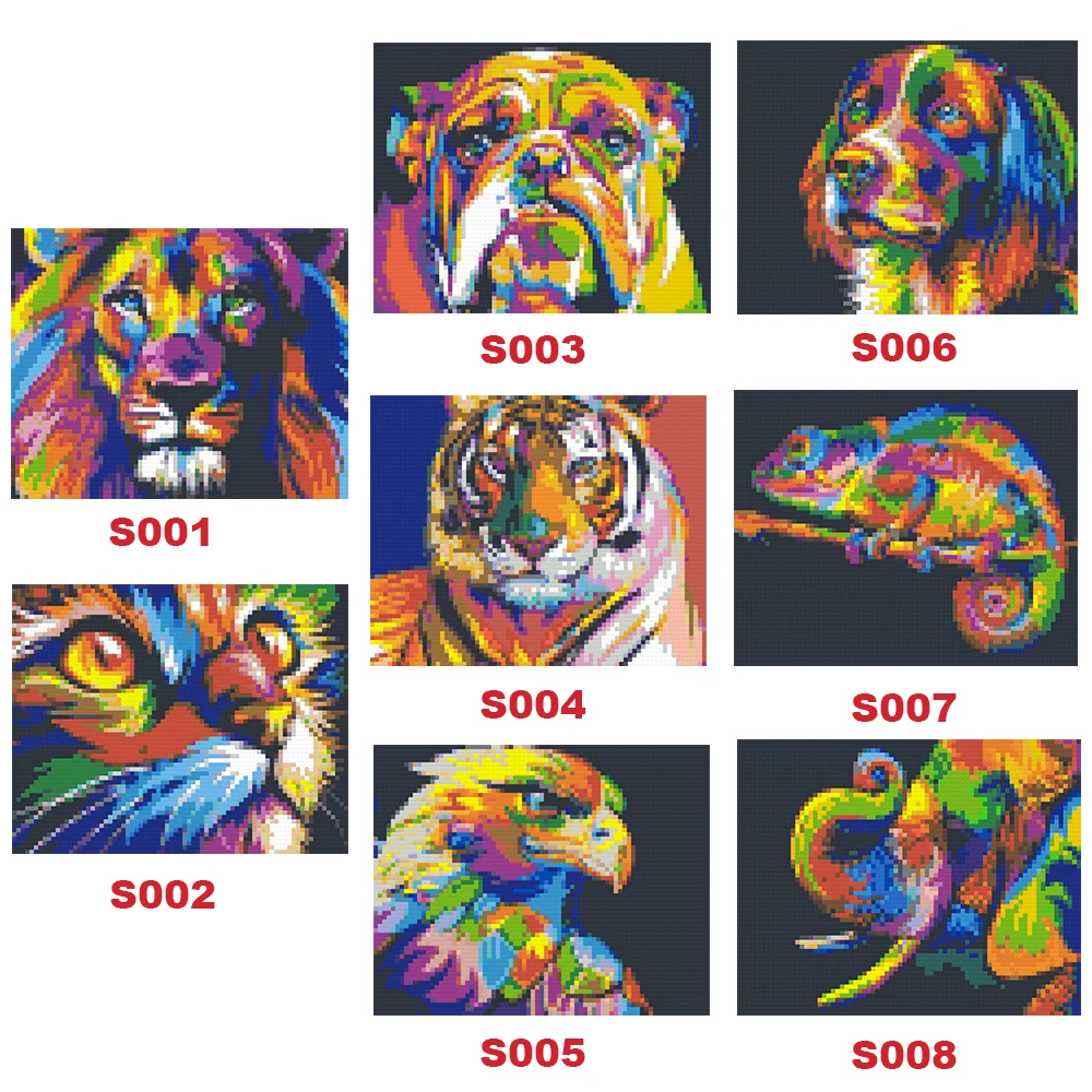 Mosaic Painting Home Decoration DIY Toy Building Block Wall Art Painting Lion Pixel Art Ideas Pop Wall Decoration Surprise Gifts