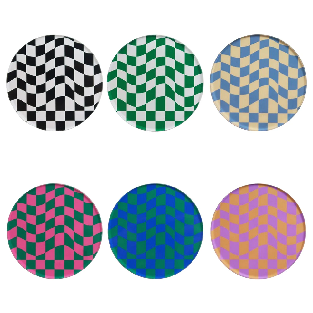 Checkerboard Plaid Acrylic Coaster Table Placemat Heat Insulation Non-Slip Bowl Pad Coffee Water Cup Mat Kitchen Pot Holder