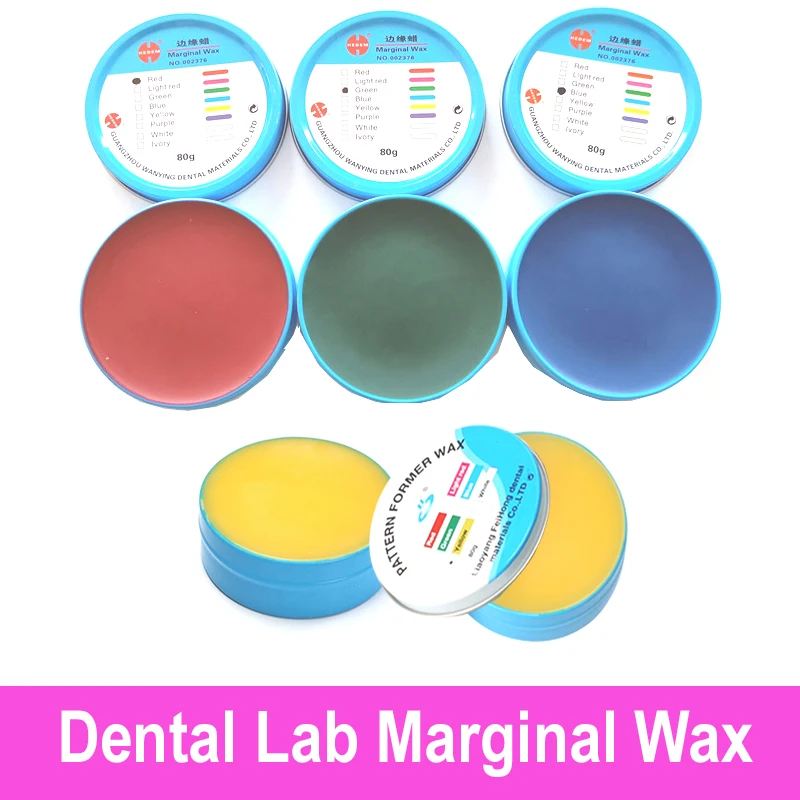 1 box Dental Lab Marginal Wax Waxing Crown Margin Wax Coping Wax For PFM and FCC Crowns 4 colors 80G per box