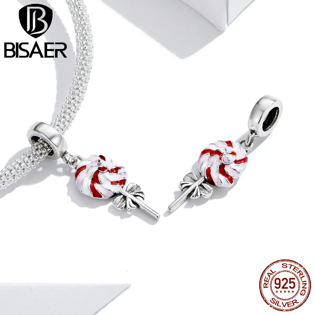 BISAER Afternoon Tea Series Charms 925 Sterling Silver Cupcake Teapot Lollipop Beads Pendant Fit Original Bracelets Jewelry Gift