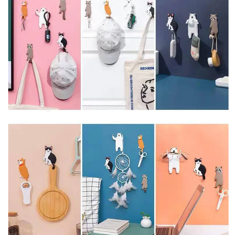 Wall Hanging Hook Silicone Wall Coat Rack For Clothes Self Adhesive Display Racks Key Hanger Wall Storage Horns Hangers