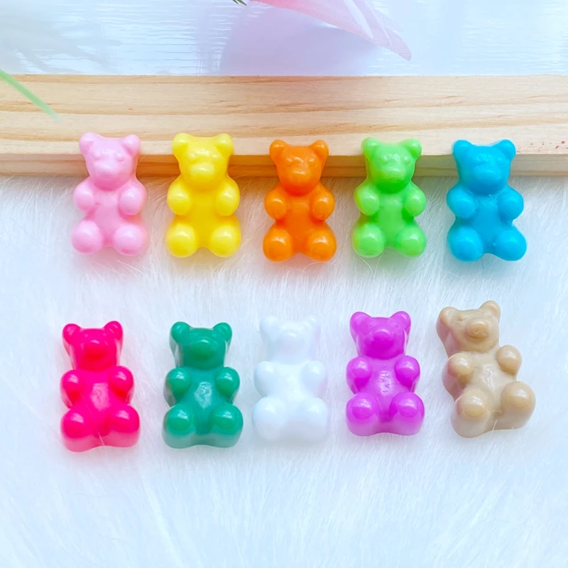 30 sztuk mieszane mały uroczy zwierzęta kreskówkowe niedźwiedź płaski powrót kaboszony z żywicy Scrapbooking biżuteria DIY dekoracji akcesoria Q19