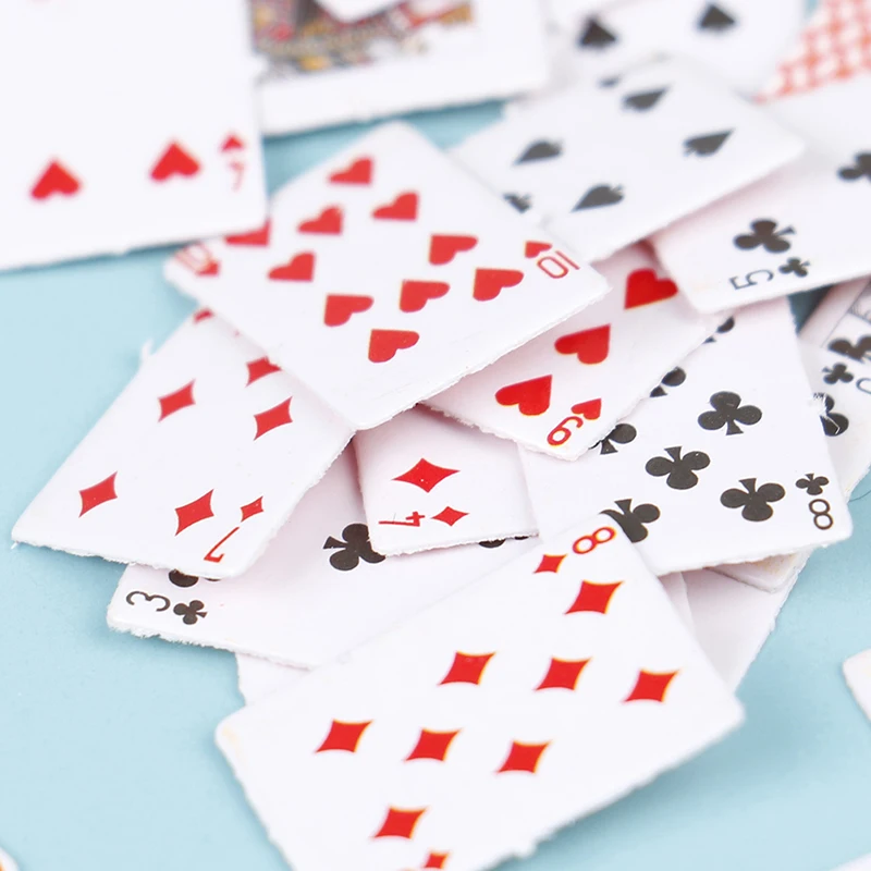 Cute 1:12 Miniature Games Poker Mini Dollhouse Playing Cards Miniature For Dolls Accessory Home Decoration High Quality