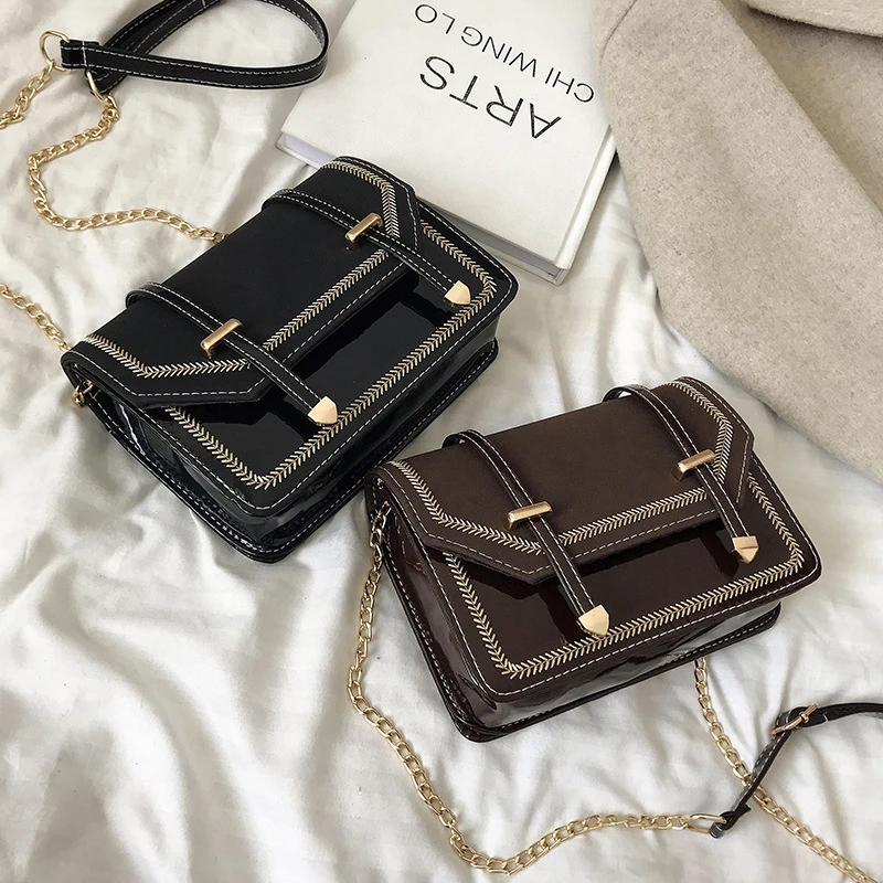 Female 2021 new Korean fashion chain messenger small square bag retro simple single shoulder bag