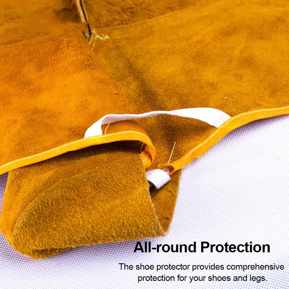 NEW Suede Shoe Protector Long Leather Heat Abrasion Resistant Welding Spats Shoes Cover Welder Working Feet Protection Tools