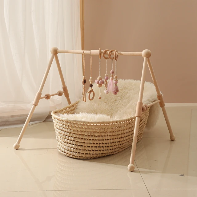 Drewniane zabawki dla niemowląt Play Gym Ordic Baby Room Decor Wood Nursery Sensory Toy Gift Nursing Toys Shower Gifts Room Decor Newborn Toys