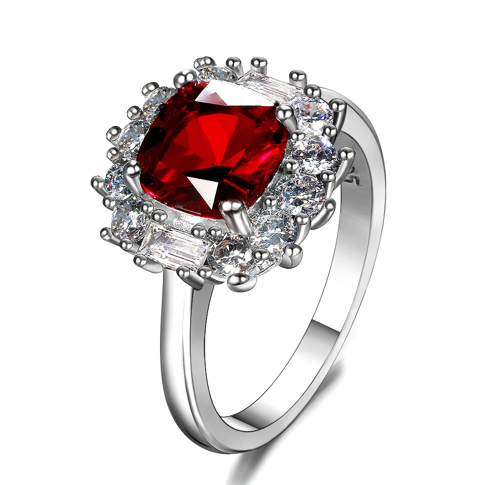 

8x8MM Ruby 925 Silver Jewelry Romantic Woman Rings Wedding Jewelry Luxury Engagement Ladies Anniversary Gift Trend Ring 2026