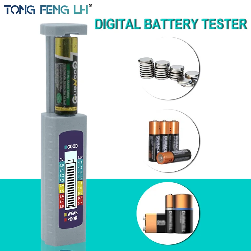 

Digital Battery Capacitance Diagnostic Tool Battery Tester LCD Display Check AAA AA Button Cell Universal Tester