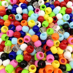 50pcs 10mm Big Hole Beads Bucket  Acrylic Loose Bead for Jewelry Making Bracelet Necklace DIY