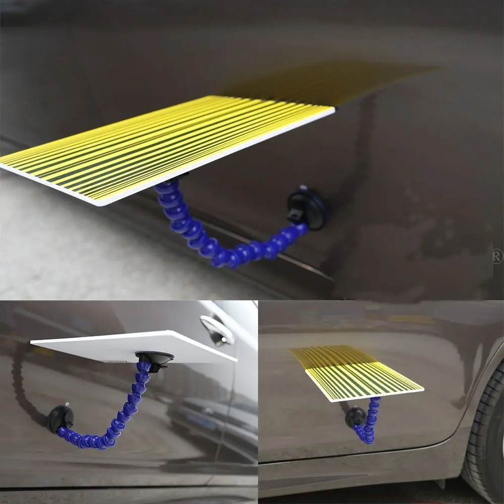 Reflector Line Board Paintless Dent Repair Tools with Adjustable Holder for Car Body dent Removal Yellow Stripe Testing Tool
