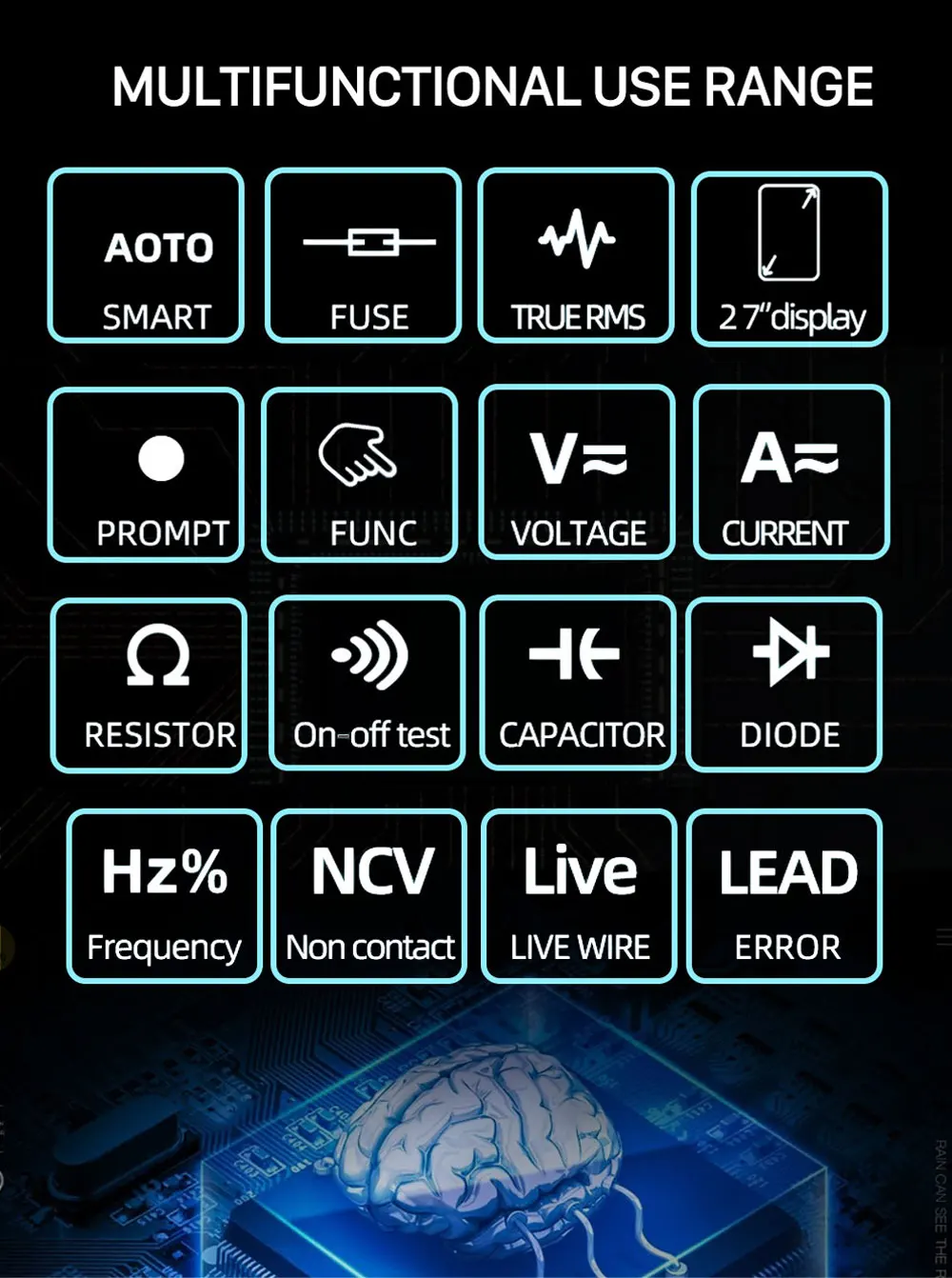 HT116 Ac Dc 1000V Tester Digitale Multimeter Profesional Ncv Smart Auto True Rms Multimeter Voltmeter Capaciteit Voltage Tester