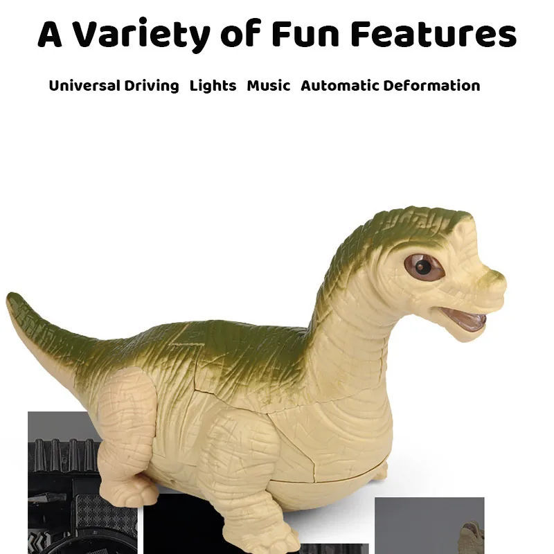 Brinquedo interativo eletrônico do robô do dinossauro deformação automática modelo animal dos desenhos animados com música luz cedo brinquedos educativos