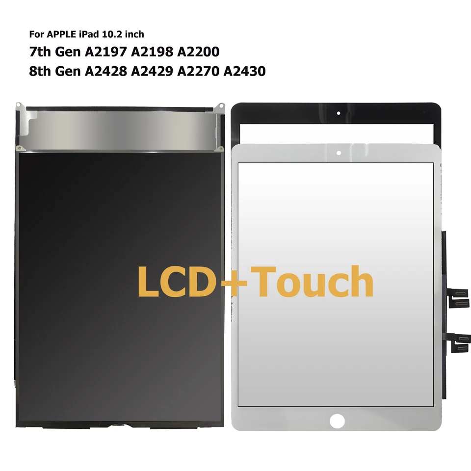 Pantalla LCD + táctil de 10.2 para iPad 10.2 2019 7ª generación A2197 A2198 / 8ª 2020 A2270 A2430 A2428 / 9ª A2602 A2603, reemplazo 4