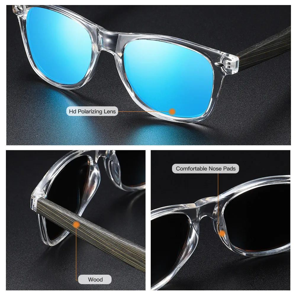 GM Bamboo Sunglasses Men Women Travel  Sun Glasses  Wooden Leg Eyeglasses Fashion Brand Design Sunglasses Male Female carton box