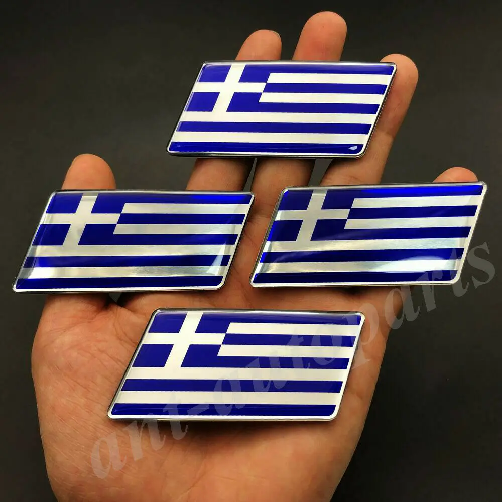 

4x Greece Greek Flag Car Fender Emblem Badge Motorcycle Fairing Decals Sticker