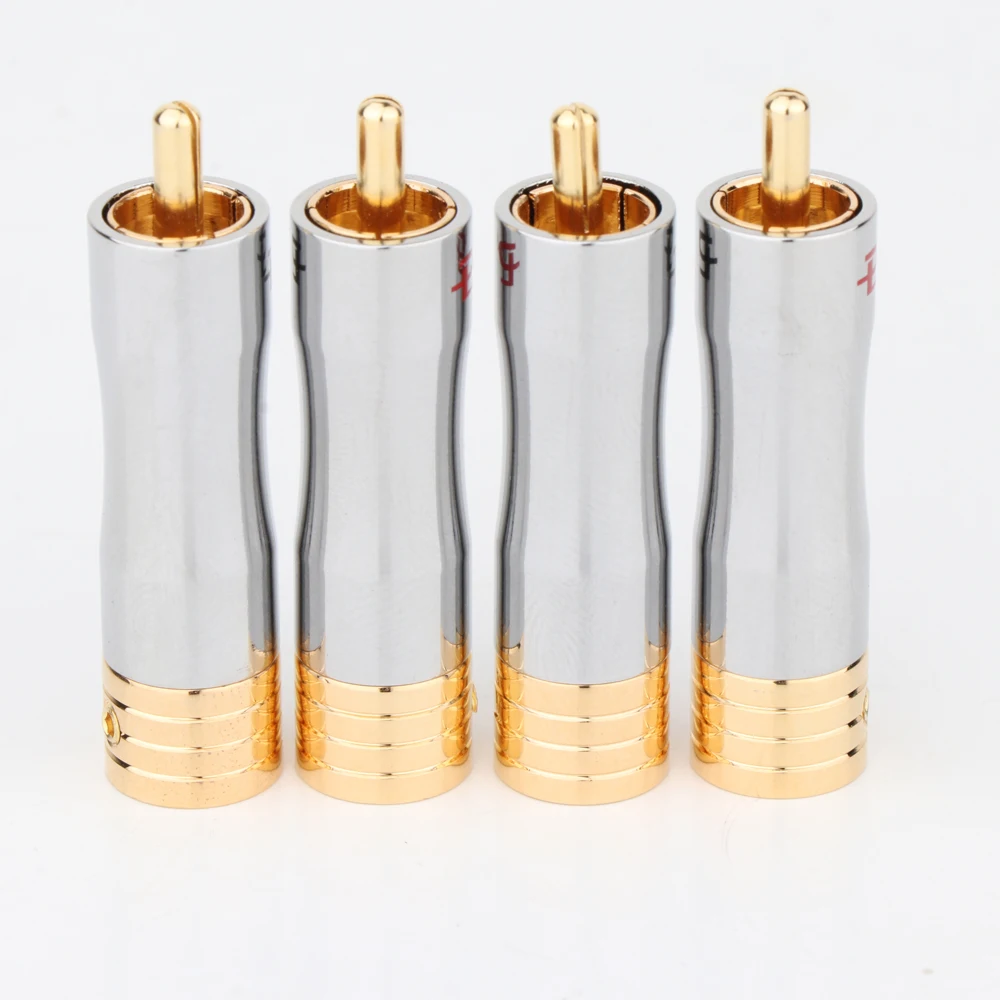 

4 Pcs R1703 RCA Plug Audio Cable Male Connector Gold plated Adapter