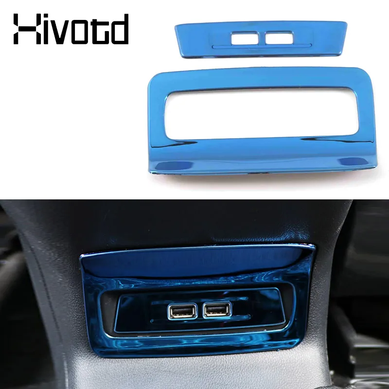 For Skoda Karoq 2023 2024 Car Accessories Armrest Rear Row Middle Socket Cover Interior Decoration Frame USB Panel Styling Parts