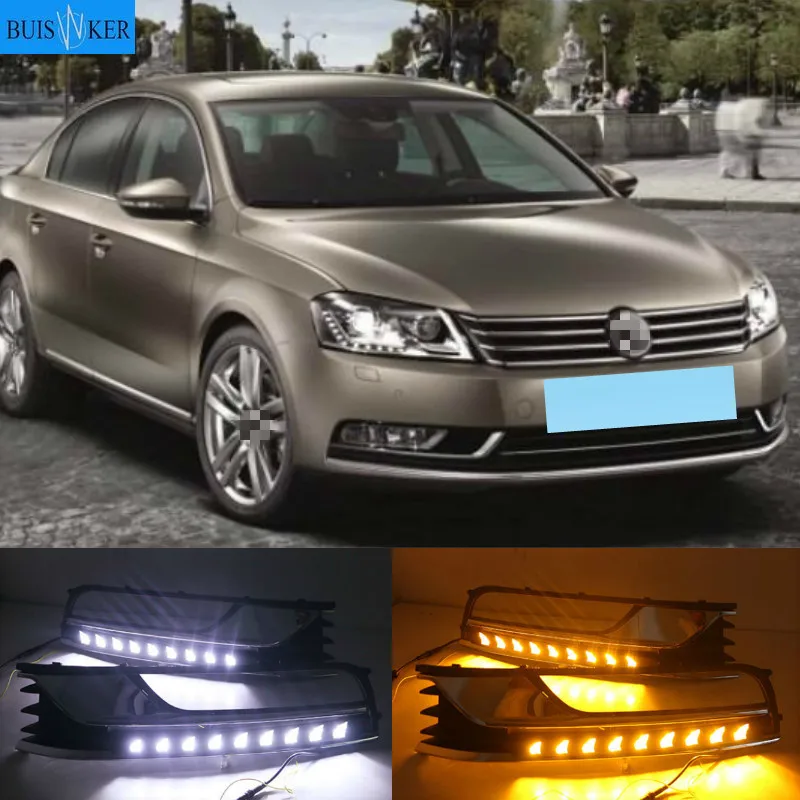 

2PCS Led DRL For Volkswagen VW Passat B7 2012 2013 2014 2015 Daytime Running Lights Fog head Lamp Cover Daylight NORTH AMERICA