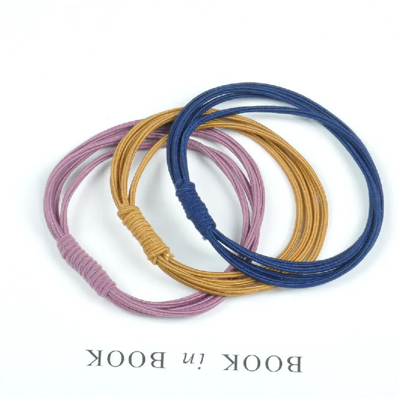 10 stücke Grundlegende Knoten Perlen Elastische Haar Bands Für Frauen Mädchen Solide Pferdeschwanz Halter Gummi Scrunchies Haar Zubehör Großhandel – Detail 12