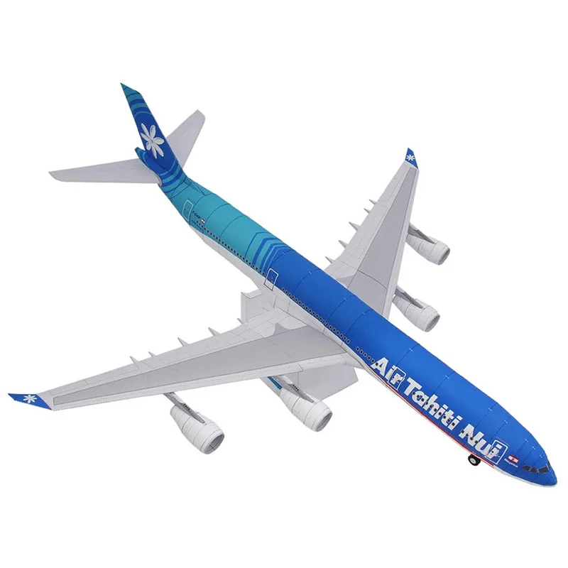 Air Tahiti Nui Airbus A340-300 Aircraft Folding Handmade 3D Paper Model DIY Papercraft Art Teens Adult Origami Craft Toys ZX-074