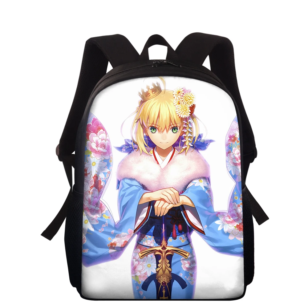 ELVISWORDS-mochilas escolares personalizadas para mujeres y niños, morral con estampado de Anime fate, a la moda