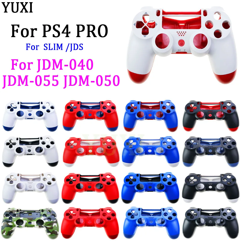 YUXI Replacement Housing Shell Case Cover for PS4 Pro for PS4 SLIM Controller JDS 040 JDM-040 050 055 Upper Bottom Shell