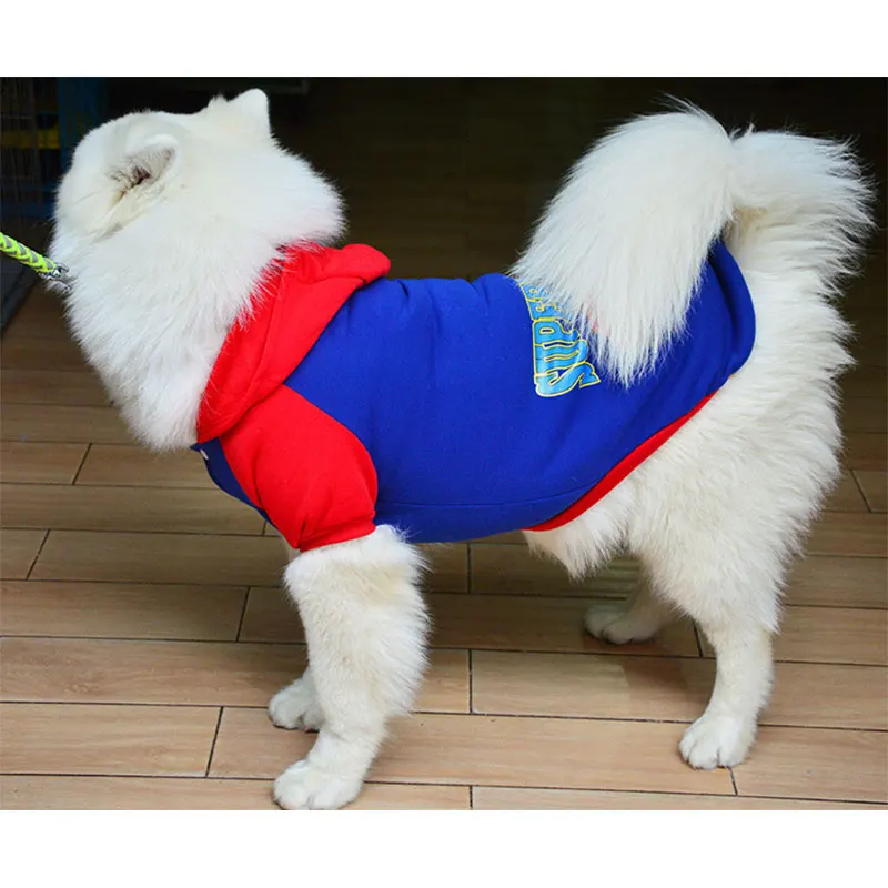 Winter Warm Dog Clothes for Large Dogs Fashion Pattern Autumn Puppy Hoodie Sweatshirt Cotton Jacket Coat Costume Pet Outfit